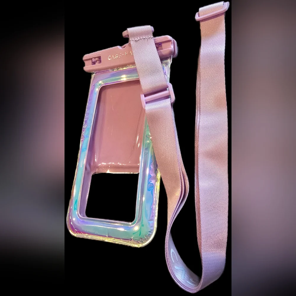 case-mate Iridescent Pink Waterproof Phone Pouch with Pink Strap